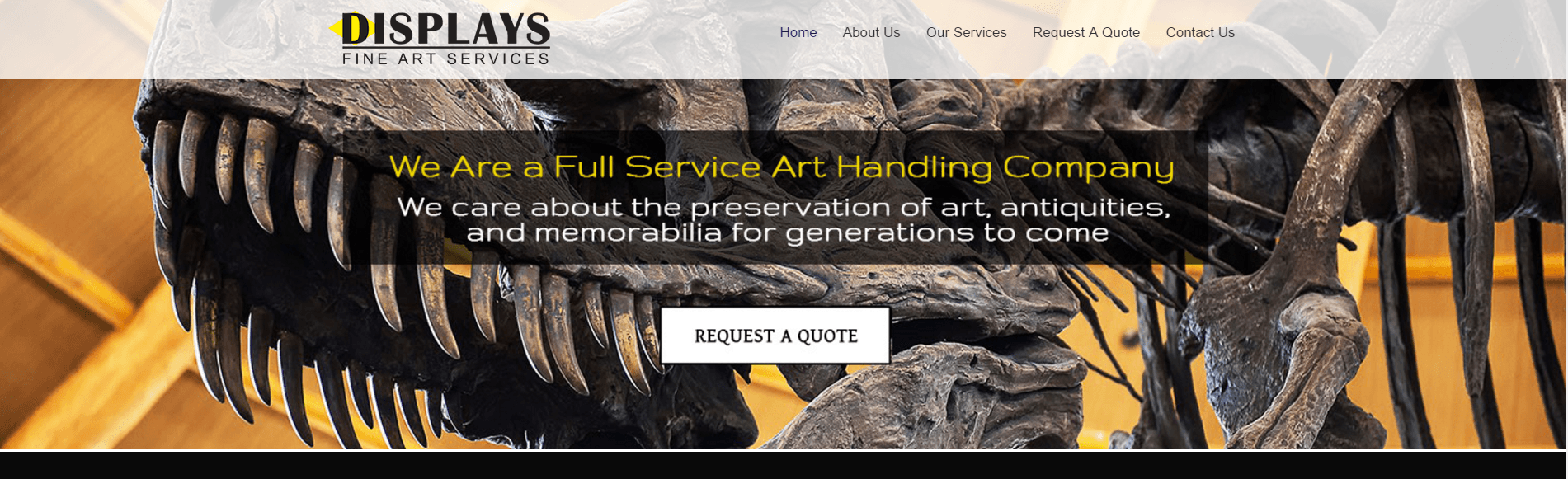 Displays Fine Art Services Website in 2015