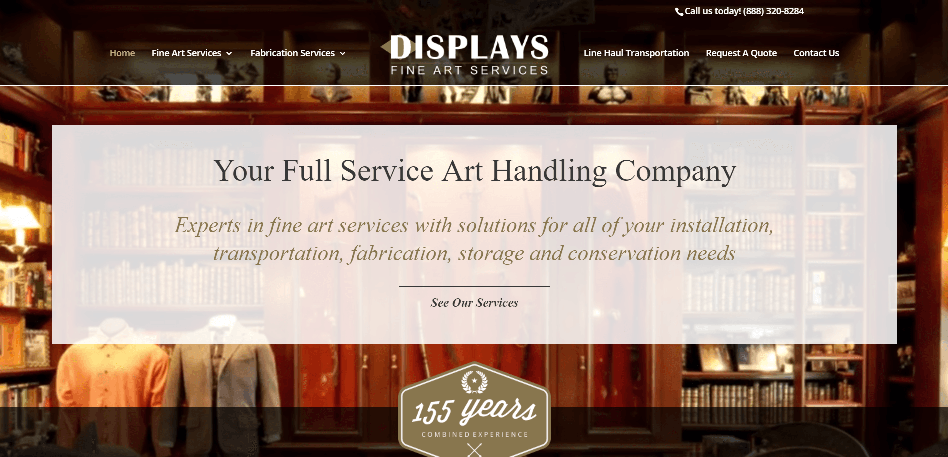 Displays Fine Art Services Website Example of Colors by Qualbe Marketing Group