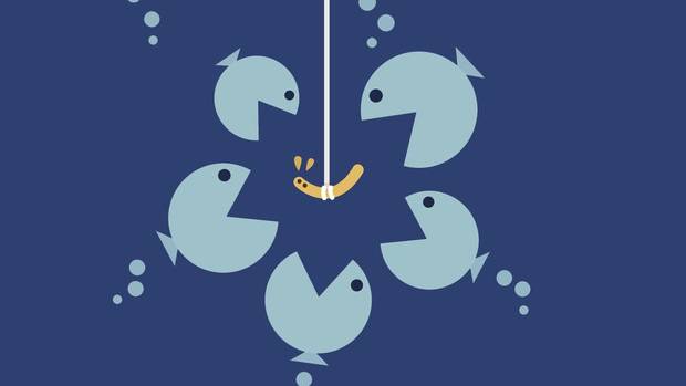 online competitors are like fish all attacking the same worm