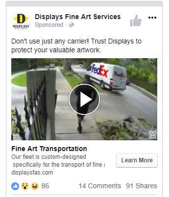 Displays Fine Art Services Video Ad
