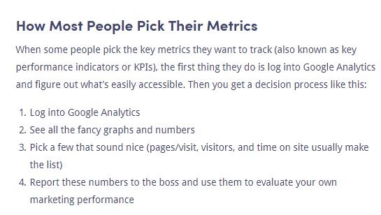 how most people pick their metrics