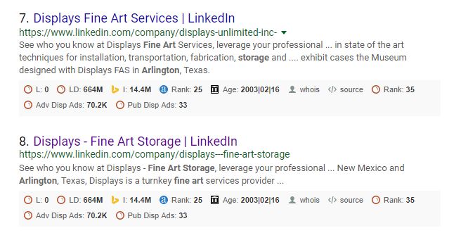 Fine Art Storage Search Example