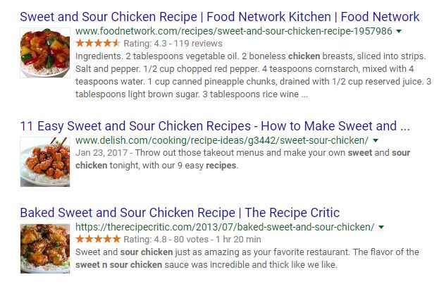 Recipe Search Results Example