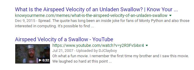 Airspeed Velocity Video Search Results